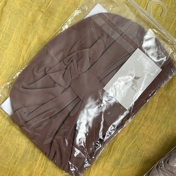 Brand New Set of Three Turbans Headwraps Hijabs Chemo Caps Black & Caramel main image 12